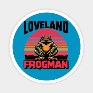 Loveland Frogman Retro Sunset Design Magnet